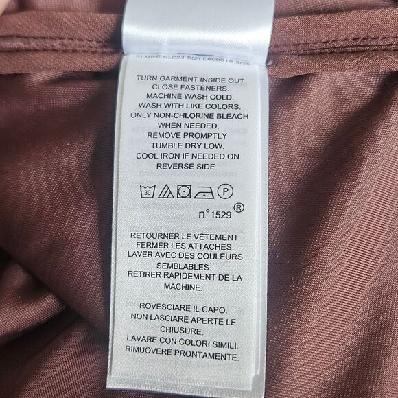 Lauren Ralph Lauren Velvet Peplum Tunic Blouse Women's Large Mauve Pink Buttons - Picture 12 of 13